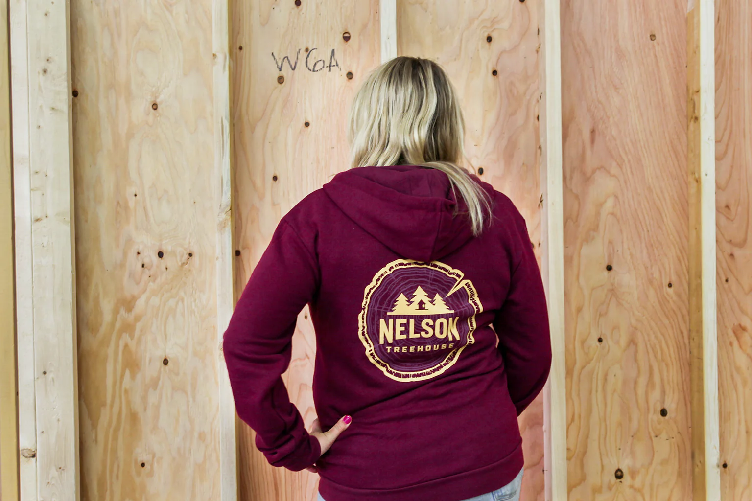 Woodgrain Sweatshirt - Maroon - Image 4